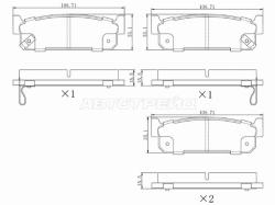 Колодки тормозные (Сзади) Nissan Cedric 99-04 / Cima 96-00 / Gloria 99-04 / Stagea 96-01