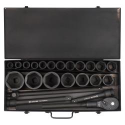 Набор головок ударных 3/4"DR L=56мм, 23пр. (17-65мм) мет. кейс. (ATAS065)