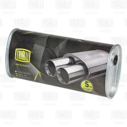 Глушитель универс. (овальный) 131х221, L=485, d=50, смещ. 45 мм (алюм. сталь) (EMM 3608)