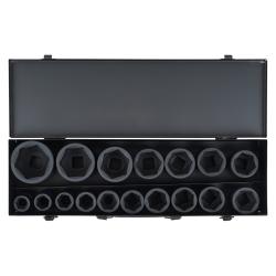 Набор головок ударных 3/4"DR L=56мм, 17пр. (19-55мм) металл.кейс (ATAS419)