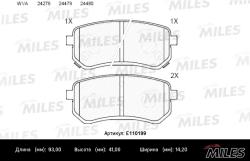 E110199 Колодки тормозные HYUNDAI i10 08-/KIA PICANTO 04- задние SemiMetallic