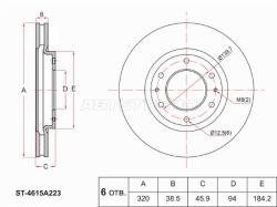 Диск тормозной (Спереди) Mitsubishi L200 15- / Pajero Sport 16-