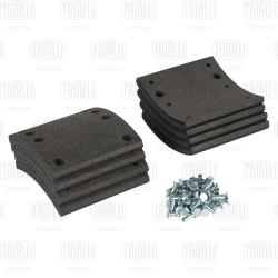 Накладка торм. колодки для а/м КАМАЗ Компас-12 Р/К 8 шт. с закл. 160х152 (задний мост) (BLT 0719)