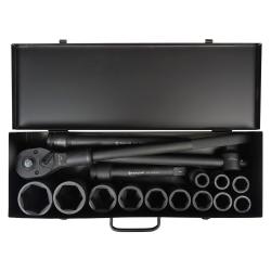 Набор головок ударных 3/4"DR L=56мм, 16пр. (17-50мм) мет. кейс. (ATAS064)