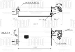 TRIALLI EAM 0308 Глушитель для автомобилей ГАЗ 31105 (дв. Chrysler) дополнительный (резонатор) (алюминизированная сталь)