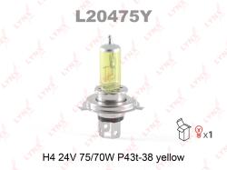 Лампа H4 24V 75/70W P43T-38 YELLOW L20475Y