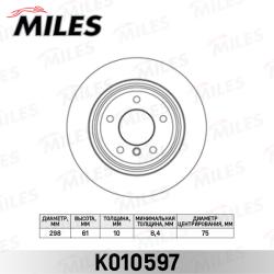 K010597 Диск тормозной BMW 5 E39 520-525 95-03 задний D 298мм.