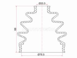 Пыльник шруса наружный NISSAN BLUEBIRD SYLPHY QNG10 00-05/ALMERA N15 95-00 (2 хомута.резина)