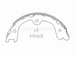 Колодки тормозные барабанные Infiniti FX35 06-12 / Nissan Murano 02-16