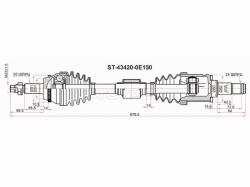 Привод в сборе TOYOTA HIGHLANDER GSU5# 13 LH