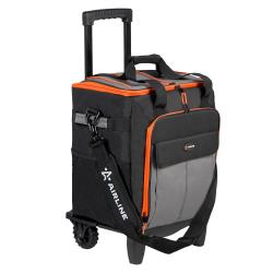 Сумка-холодильник (термосумка) на колесах с телескоп.ручкой 48 л, водонепр., черн./сер./оранж.(ADCB014)