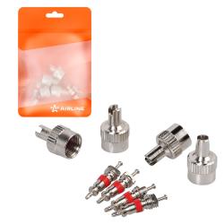 Ремкомплект для вентилей (4 золотника, 4 металл.колп. с ключом) в пакете (ATRS013)