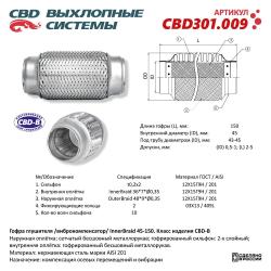 Гофра глушителя 3-сл Innerbraid 45-150. CBD301.009