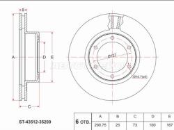 Диск тормозной (Перед) Toyota Hilux Pick Up 88-97 / 4Runner 89-95 / Hilux Surf 89-95