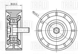 Ролик привод. ремня для а/м Mercedes GLK (X204) (08-) 2.1d [OM651] (опор.) глад. лев. d65 (CM 5600)