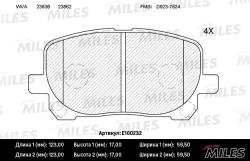 Колодки тормозные TOYOTA AVENSIS VERSO 2.0/2.0D 01- передние SemiMetallic E100232