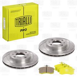 Комплект торм. дисков и колодок для а/м Лада 2110 R-13 перед. (слот + керам) (BK 332) PRO