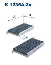 Фильтр салона RENAULT LAGUNA 07- угольный (упак.2шт.) K 1235A-2X