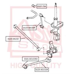 Тяга задняя продольная TOYOTA TOYOTA HARRIER ACU10/SXU10 1997-2003 TOYOTA HARRIER ACU15/SXU15 4WD 19 0125-acu15r