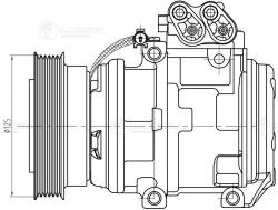 Компрессор кондиц. для а/м Hyundai Tucson (04-)/Kia Sportage (04-) 2.0D (тип Dowoon) (LCAC 0829)