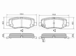 Колодки тормозные (Сзади) Jeep Cherokee 07-14 / Compass 06-11 / Wrangler 06-10