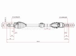Привод в сборе левый CHEVROLET COBALT 1,5
