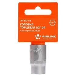 Головка торцевая 1/2" шестигранная 13мм, пласт. подвес (AT-S12-06)