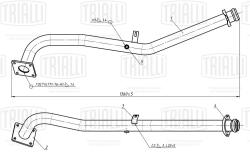 TRIALLI ECP 0301 Труба переходная для автомобилей ГАЗель Next (дв.УМЗ А-274 Евро-4) (вместо катализатора) (алюминизированная сталь)