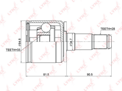 ШРУС MITSUBISHI PAJERO II/SPORT I/L200 III-IV 2.4D-3.0 91- внутр.лев. CI-3710