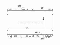 Радиатор Toyota Camry (XV20) 96-02 / Daihatsu Altis 00-01 / Toyota Camry 96-01 / Camry UAE/USA 96-01