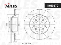 K010570 Диск тормозной AUDI A6 2.0-4.2 04- задний D 302мм.