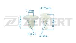 Клипса крепёжная Isuzu Mazda Nissan Toyota (миним. кол-во заказа 10 шт) be-2143