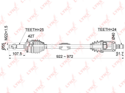 ШРУС NISSAN ALMERA(N15) 1.6-2.0D 95-00/SUNNY 1.6-2.0 92-95 нар. CO-5724A