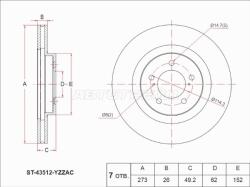 Диск тормозной (Перед) Toyota Corolla (E150) 06-13 / Auris 06-16