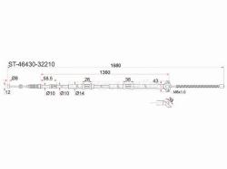 Трос ручника TY Camry/Vista SV40 94-98 LH (барабан)