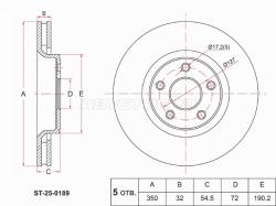 Диск тормозной (Спереди) Jeep Grand Cherokee 10-22