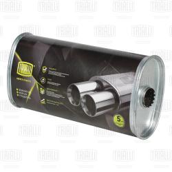 Глушитель универс. (овальный) 131х221, L=445, d=50 (алюм. сталь) (EMM 3602)