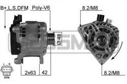Генератор FORD FOCUS I 1.8-2.0 16V  01-04 80A 14V 210196
