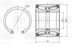 Подшипник ступицы для а/м Iveco Daily (99-) перед. (68х50) (кмпл:подш./стоп.кол.) (CS 1684)