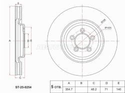 Диск тормозной (Спереди) Jaguar F-Type 13- / XF 07-16 / XJ 10-21 / XK 05-14