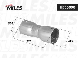 HE05006 Соед. труб глушителя алюм. под хомут d50 на d50