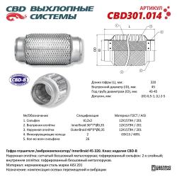 Гофра глушителя 3-сл Innerbraid 45-320. CBD301.014