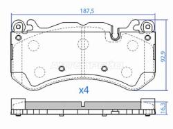 Колодки тормозные (Спереди) Mercedes-Benz S-Class 05-13 / Audi RS6 08-18 / RS7 13-18 / Mercedes-Benz