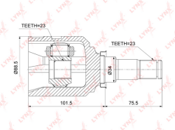 ШРУС TOYOTA CARINA T170/T190/COROLLA VI-VIII E90-E110 1.3-2.0 83-02 внутр. CI-3719