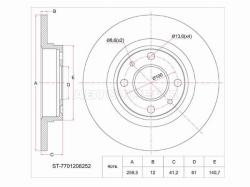Диск тормозной (Перед) Renault Logan 04-22 / Sandero 09-22 / Dacia Logan 04-08 / Renault Sandero Ste