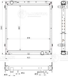 Радиатор охл. для а/м Sitrak C7H/Howo T5G с дв. MC13 (в блоке охл. 712W061000005) (LRc 3052)