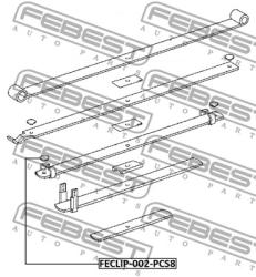 ПРОКЛАДКА РЕССОРЫ (8 шт. в упаковке) TOYOTA HILUX 2004.08-2012.04 [GR] feclip-002-pcs8