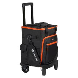 Сумка-холодильник (термосумка) на колесах с телескоп.ручкой 48 л, водонепр., черн./оранж. (ADCB013)