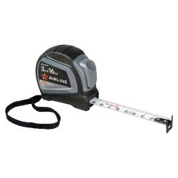 Рулетка в прорезиненном корпусе 3мх16мм PRO, автостоп, дв. зацеп, дв. шкала (ATBQ015)
