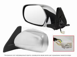 Зеркало Toyota Land Cruiser Prado (J120) 02-09 (Слева/ Регулировка/ Складывание/ 5 контактов/ хром R